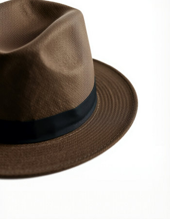 brown hat isolated on a white background with clipping path. Close up.の写真素材