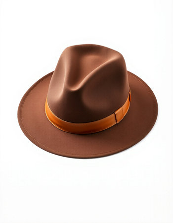 Brown cowboy hat isolated on white background. 3d render illustration.の写真素材