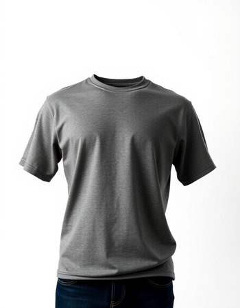 Male t-shirt isolated on a white background with clipping path.の写真素材