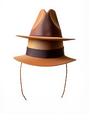 Brown hat isolated on a white background. Clipping path included.の写真素材