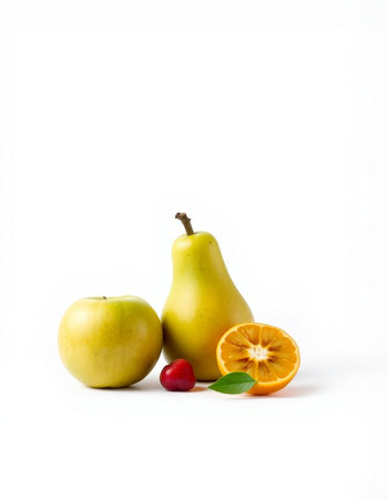 Fruits isolated on white background with copy space for your text.の写真素材