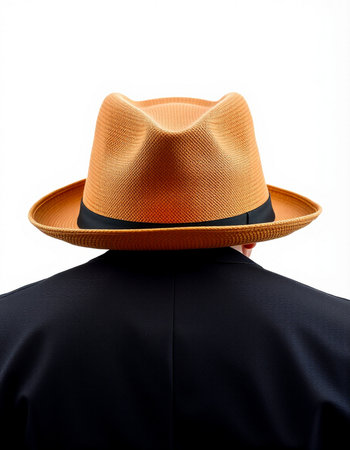 Man wearing a hat isolated on a white background with clipping path.の写真素材