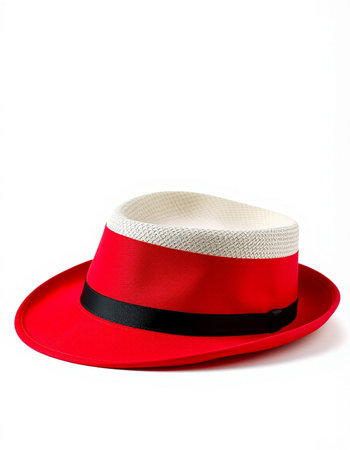 Red hat isolated on white background with clipping path. 3d illustrationの写真素材