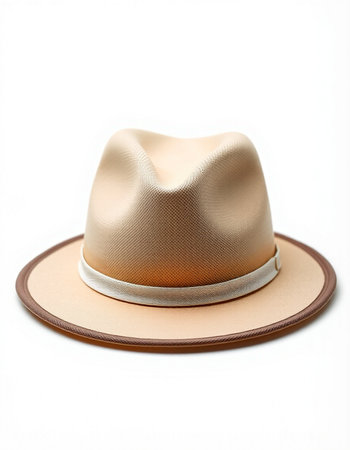 Brown hat isolated on white background with clipping path. Top view.の写真素材