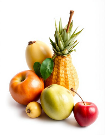 Fruits isolated on a white background. Healthy food. Vegetarian.の写真素材