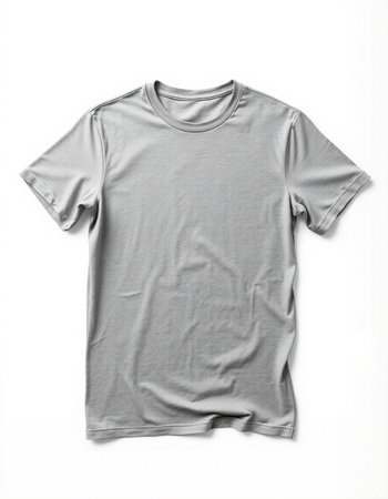 Gray t-shirt isolated on white background. Mock up for designの写真素材