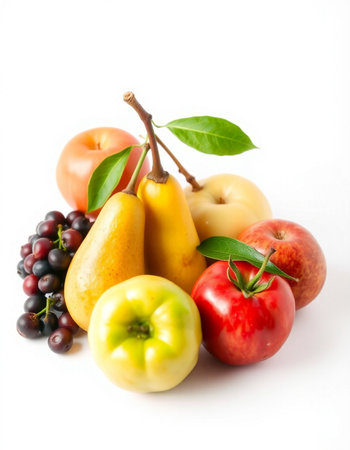 Fruits isolated on a white background. Healthy food, diet.の写真素材