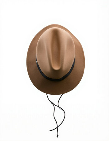 Brown hat isolated on white background with clipping path for your design.の写真素材
