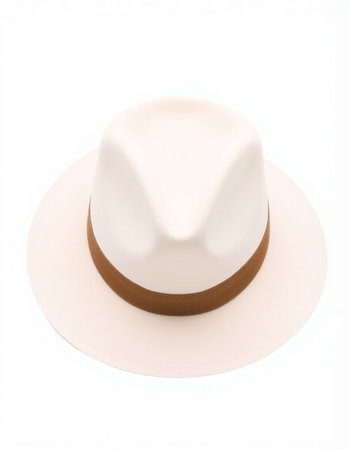 White hat isolated on white background. Clipping path included for easy editing.の写真素材