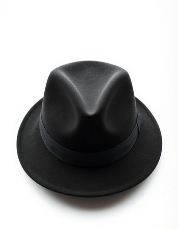 Black hat isolated on white background with clipping path. Top view.