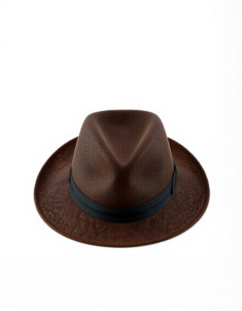 Brown hat isolated on a white background. Clipping path included.の写真素材