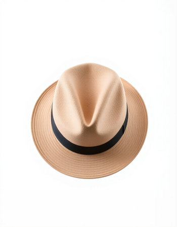 beach hat isolated on white background. straw hat top view.の写真素材