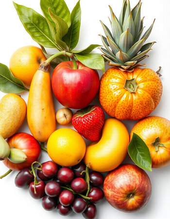 Fruits isolated on a white background. Healthy food.の写真素材