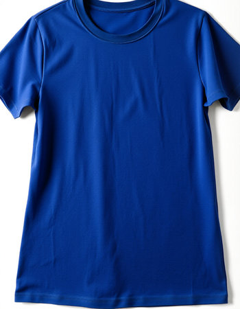 Blue t-shirt on a white background. Clipping path included.の写真素材
