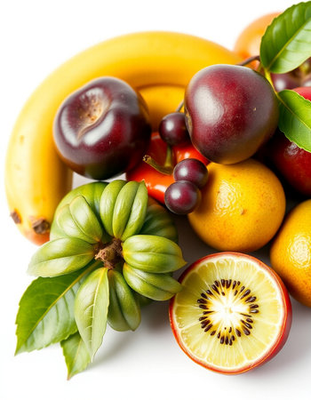 Fruits isolated on a white background. Healthy food concept. Selective focus.の写真素材