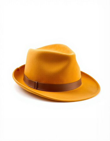 Orange hat isolated on white background. Clipping path included for easy extraction.の写真素材