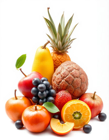 Fruits isolated on a white background. Healthy food.の写真素材