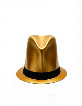 Gold hat isolated on a white background. 3d render image.の写真素材