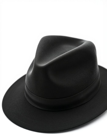 Black hat isolated on white background. Top view. Clipping path