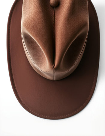 Brown hat isolated on a white background. 3d render illustration.