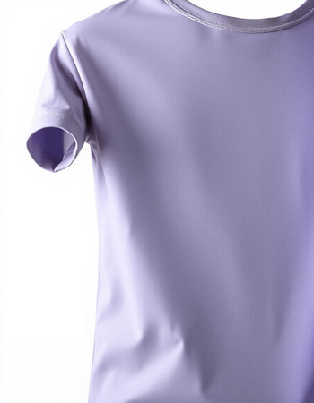 Purple t-shirt on a mannequin isolated on white backgroundの写真素材