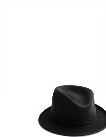 Black hat isolated on white background with copy space for your text.の写真素材