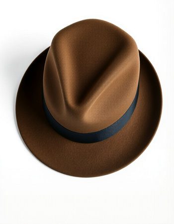 brown hat isolated on a white background. 3d render image.の写真素材