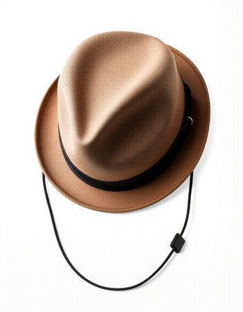 Brown hat isolated on a white background. 3d render illustration.の写真素材