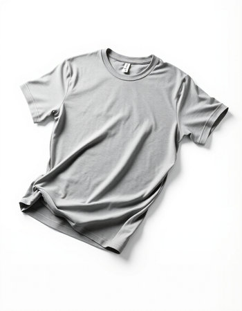 Gray t-shirt isolated on white background. Clipping path included.の写真素材