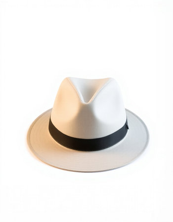 White hat isolated on white background. Clipping path included in file.の写真素材