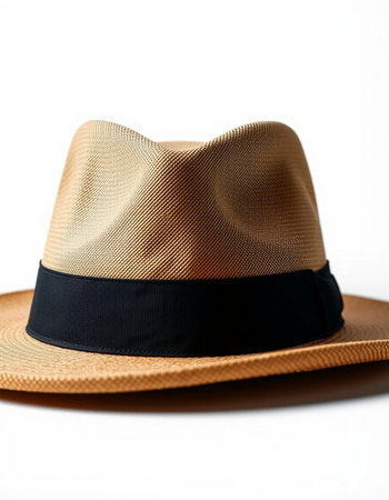 Beach hat isolated on a white background. Close-up.の写真素材