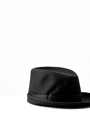 Black hat isolated on white background. Copy space for your text.の写真素材