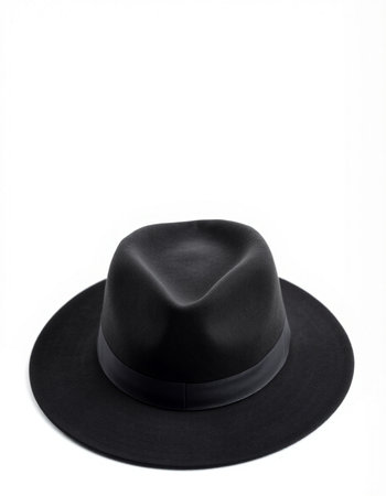 Black hat isolated on white background with clipping path. Top view.の写真素材