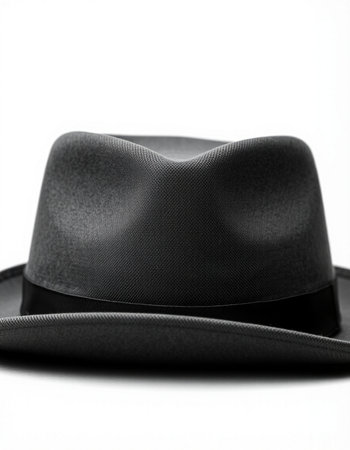 Black hat isolated on white background. Close up. Studio shot.の写真素材