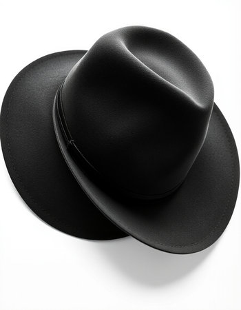 Black hat isolated on a white background. 3d render illustration.の写真素材