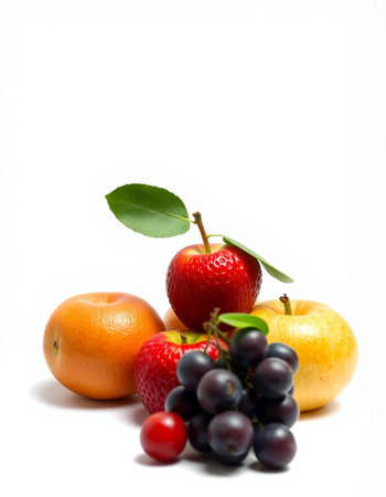 Fresh fruits isolated on white background with copy space for your text.の写真素材
