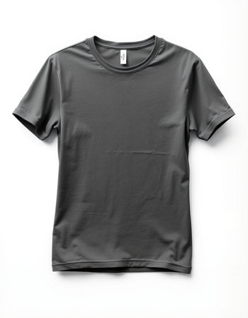 Gray t-shirt on a white background.の写真素材