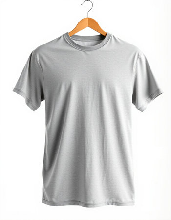 Men's t-shirt on a hanger on a white background