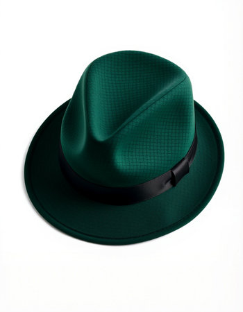 Green hat isolated on white background with clipping path, top view.の写真素材