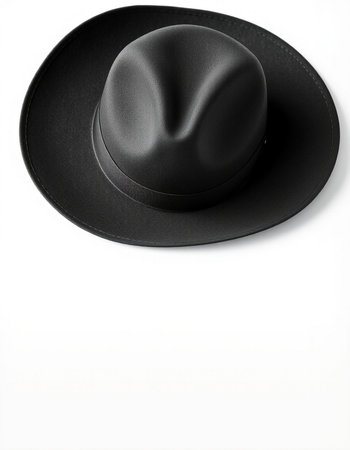 Black hat isolated on white background. Top view. 3d illustrationの写真素材