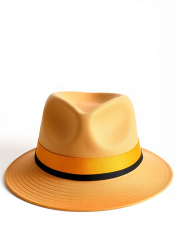 Orange hat isolated on white background with clipping path. Top view.の写真素材