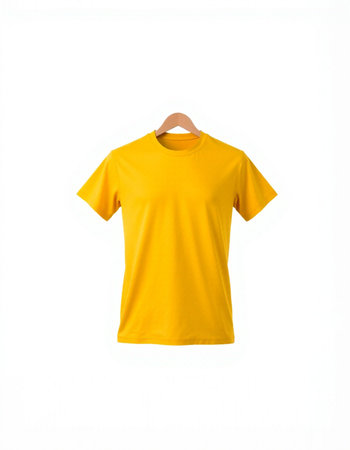 Yellow t-shirt on mannequin isolated on white background.の写真素材