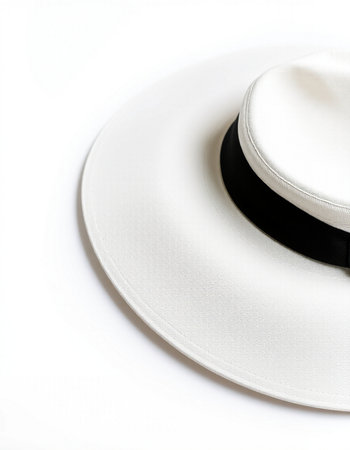 white hat isolated on white background. top view. copy space.の写真素材