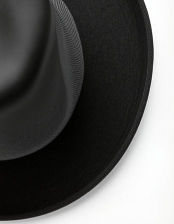 Black hat isolated on a white background. Clipping path included.の写真素材