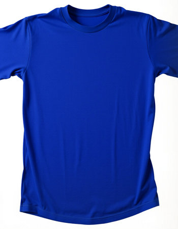 Blue t-shirt isolated on a white background with clipping path.の写真素材