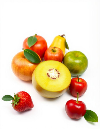 Fruits isolated on a white background. Healthy food, diet concept.の写真素材