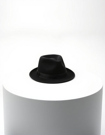 Men's hat on a white background. Top hat on a white background.の写真素材