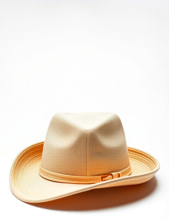 golden hat isolated on a white background, closeup of photoの写真素材