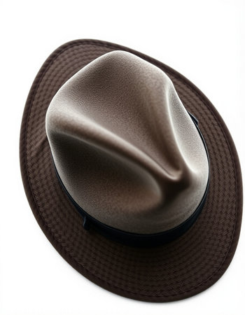 Men's hat isolated on white background. Top view. Flat lay.の写真素材