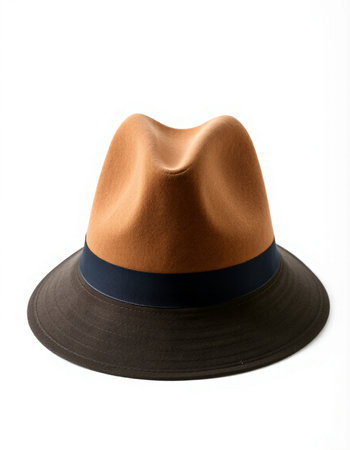 hat isolated on white background. brown hat on a white background.の写真素材